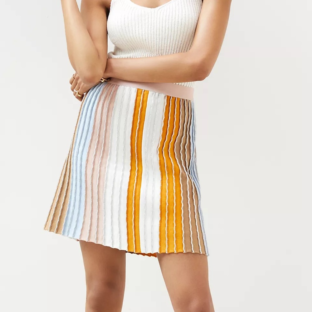 Anthropologie Eva Franco Metallic Skirt